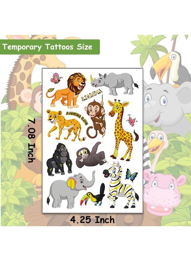 Hohamn Glitter Animal Temporary Tattoos for Kids - 50 Styles Zoo Jungle Animal Fake Tattoos for Boys Girls Birthday Party Supplies, Baby Shower - Image 3
