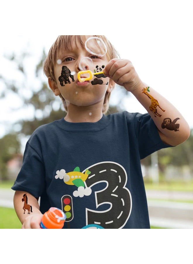 Hohamn Glitter Animal Temporary Tattoos for Kids - 50 Styles Zoo Jungle Animal Fake Tattoos for Boys Girls Birthday Party Supplies, Baby Shower - Image 5