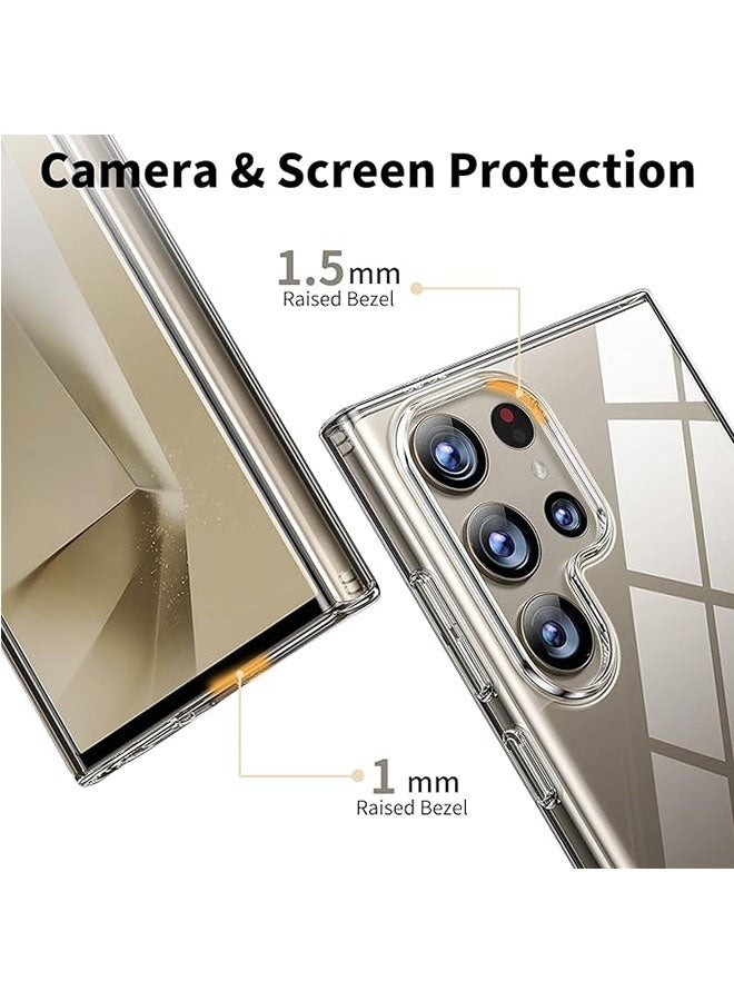 Samsung Galaxy S24 Ultra Case Cover, مكافحة الخدش والصفراء, غطاء هاتف واقي مقاوم للصدمات, غطاء كامل لحماية الانخفاض, واضح - Image 2