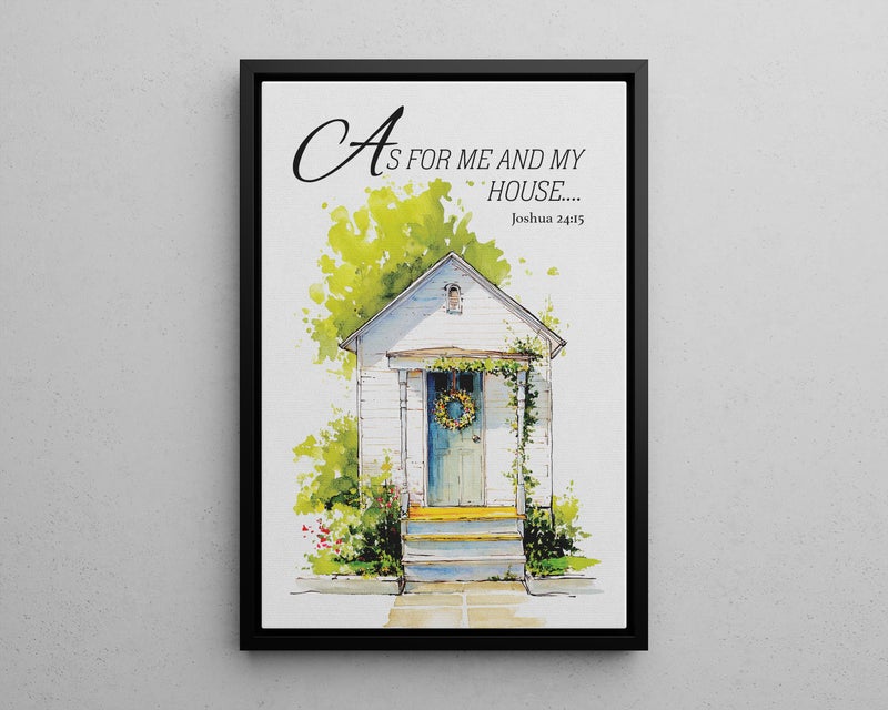 TNESSENTIAL Joshua 24:15 Bible Verse Wall Art Watercolor Cottage Poster or Canvas Print, As For Me and My House Bible Inspirational Christian Decor Gift - Image 5
