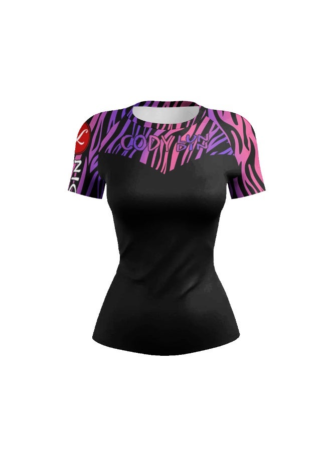 Women Fighting Grappling Clothes BJJ  jiu jitsu Rash Guard Moisture Tattoo Cool Female Casual T-shirt - Image 1