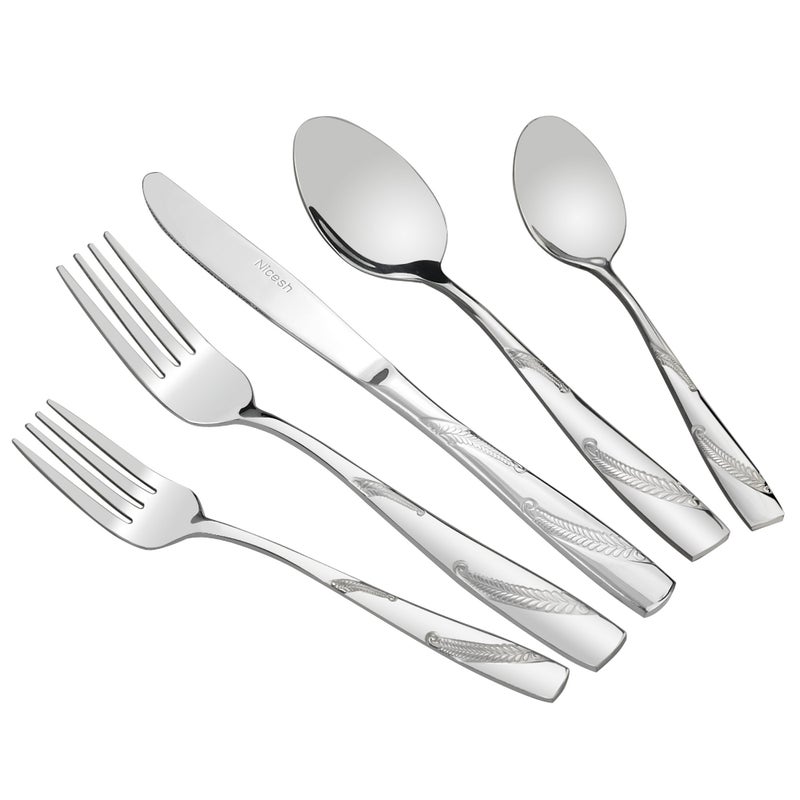 Nicesh 80piece Stainless Steel Flatware Set Service for 16