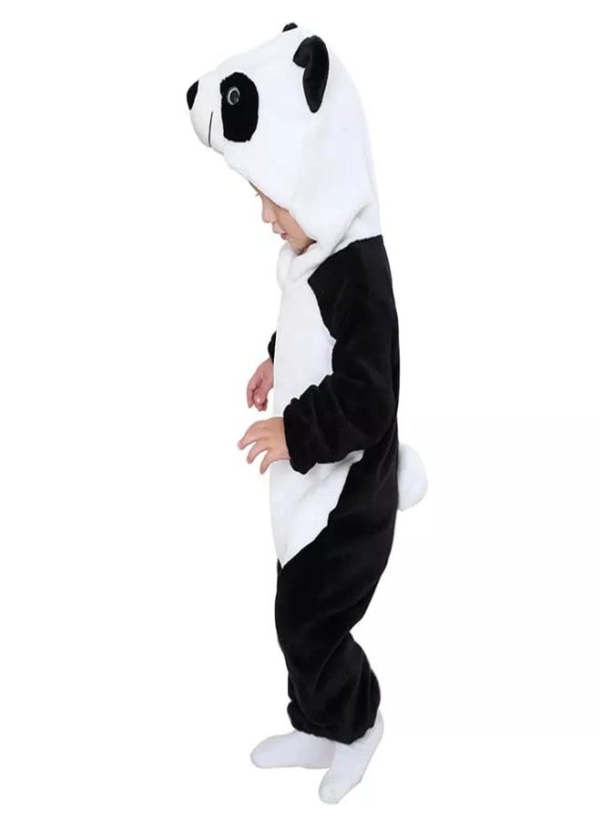 Vaishno Baby Rompers Jumpsuit Winter Autumn Flannel Hooded Romper Cosplay Jumpsuit Kid's and Toddler's Costume Outfit 4-5 Year Baby Boys' & Baby Girls' (H 37") (Black White) - Image 4