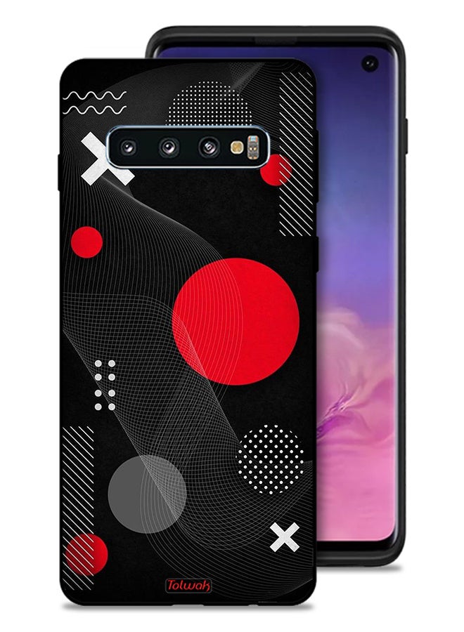Tolwak Samsung Galaxy S10 Protective Case Cover Round And Cross Shape Pattern - Image 1