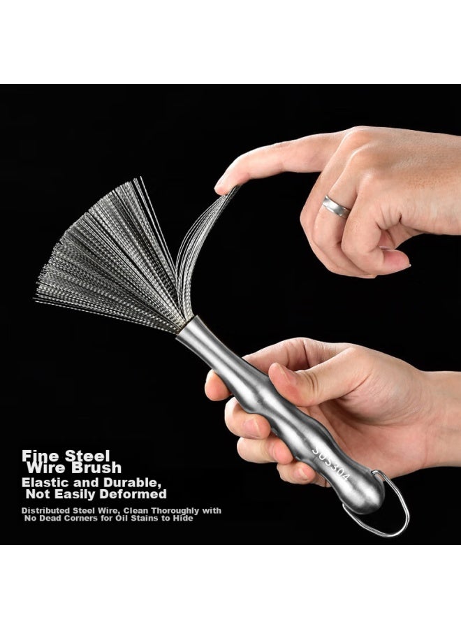 Dipple Dipu'er 304 Stainless Steel Pot Brush, Long Handle Cleaning Brush, Nano High-quality Non-stick Steel Wire Brush, Pot Scrubber, Pot Cleaning Tool  - Image 3