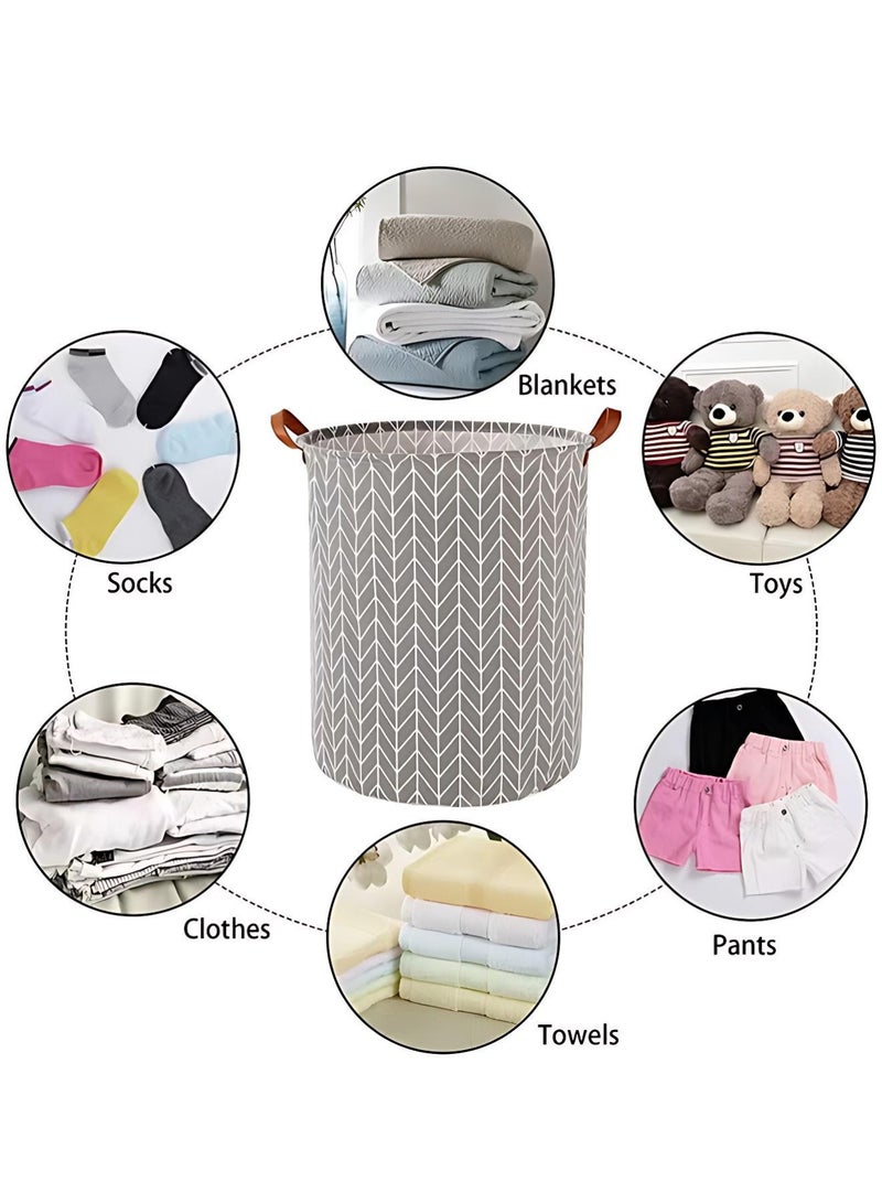 أوجا سَلال غسيل OAGA المضادة للماء (عبوتان)، سلة قابلة للطي 65 لتراً، سلة تخزين للملابس والألعاب والملابس المتسخة في غرفة النوم (رمادي) - Image 3