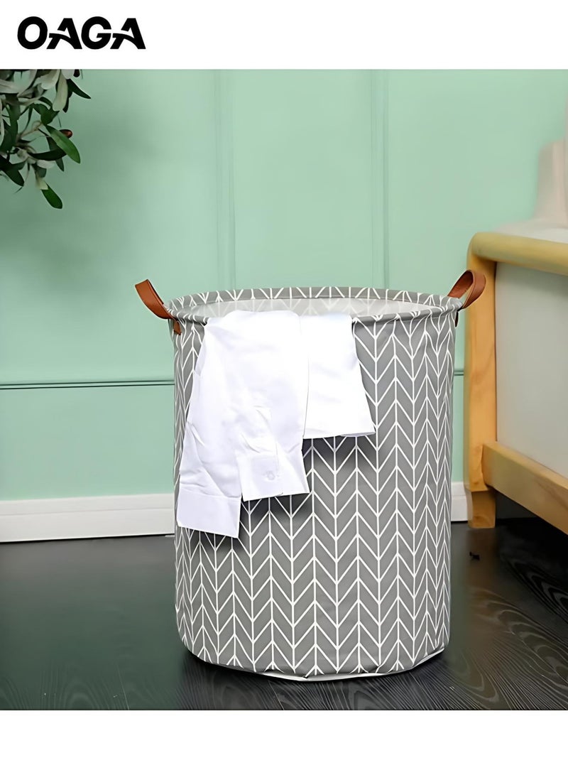 أوجا سَلال غسيل OAGA المضادة للماء (عبوتان)، سلة قابلة للطي 65 لتراً، سلة تخزين للملابس والألعاب والملابس المتسخة في غرفة النوم (رمادي) - Image 5