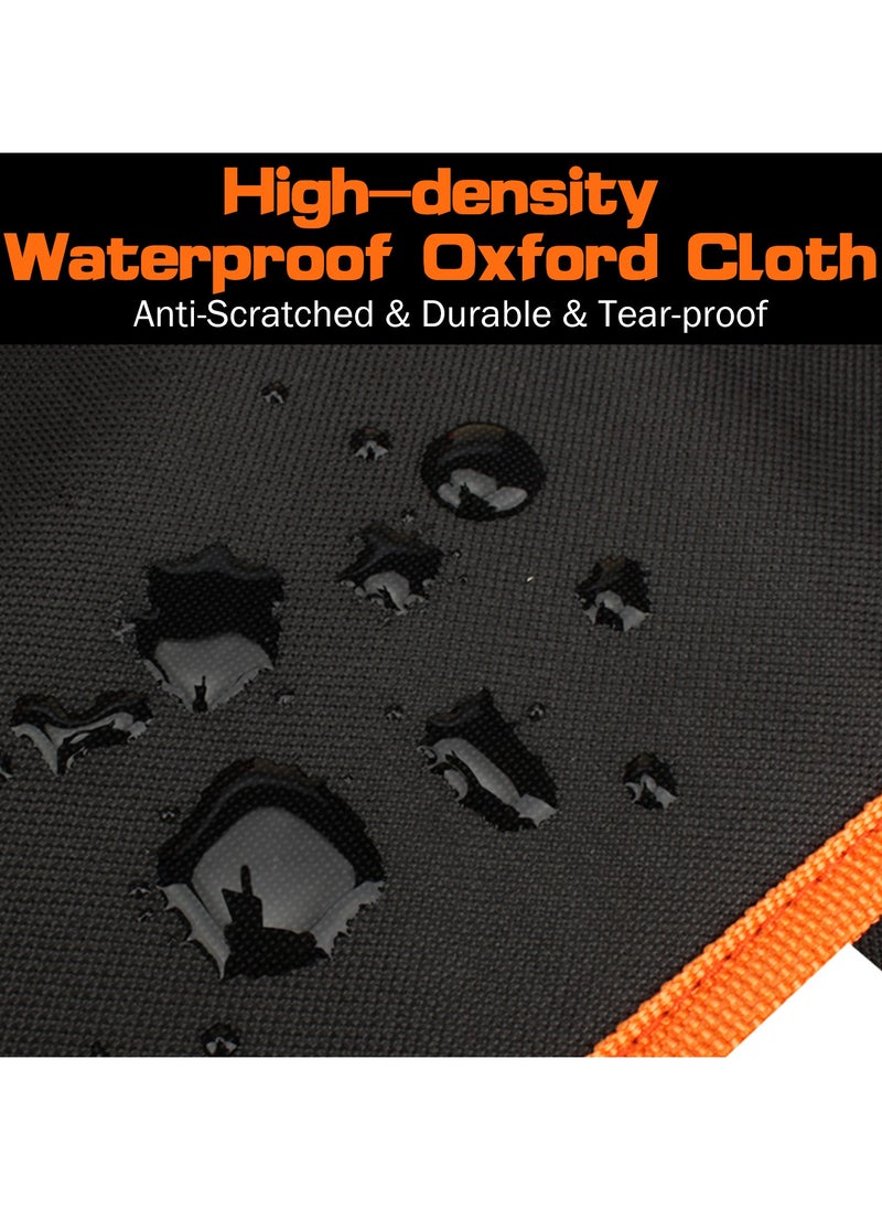 KSEIBI - Electrician's Tool Pouch, Oxford Cloth, To Organize and Carry Essential Tools, Heavy Duty Tool Pouch Bag for Electrician, Carpenter, Handyman, Construction, Framer, Orange & Black. - Image 1