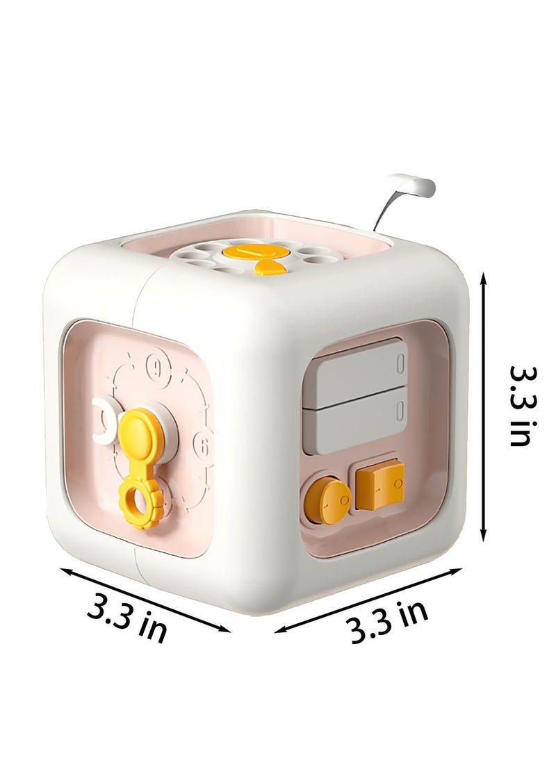 كيو زد ألعاب مونتيسوري للأطفال، ألعاب المكعبات المزدحمة للأطفال، لعبة حسية للسفر للأطفال الصغار من عمر 1 إلى 3 سنوات، تعلم المهارات الحركية الدقيقة، هدايا عيد الميلاد الأول للأولاد والبنات من عمر 18 شهرًا فما فوق (وردي) - Image 4