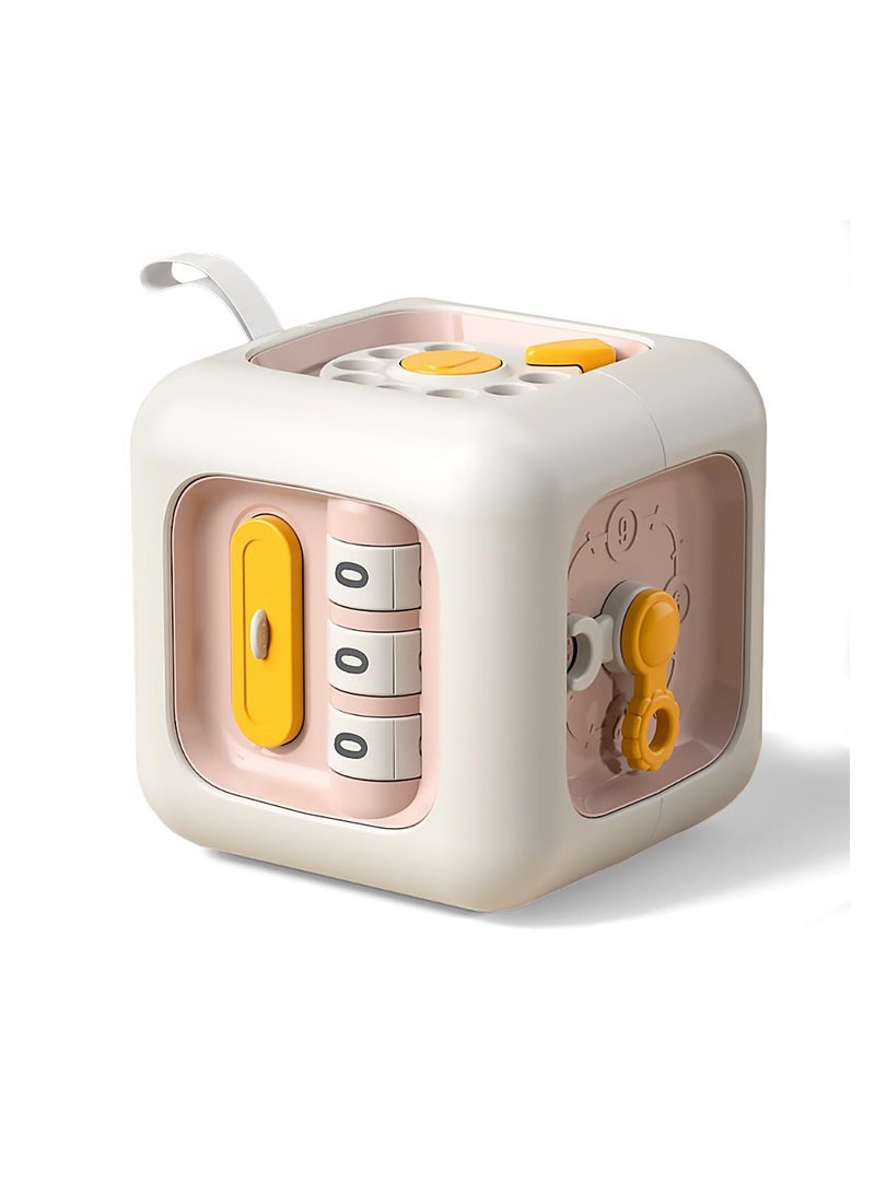 كيو زد ألعاب مونتيسوري للأطفال، ألعاب المكعبات المزدحمة للأطفال، لعبة حسية للسفر للأطفال الصغار من عمر 1 إلى 3 سنوات، تعلم المهارات الحركية الدقيقة، هدايا عيد الميلاد الأول للأولاد والبنات من عمر 18 شهرًا فما فوق (وردي) - Image 3