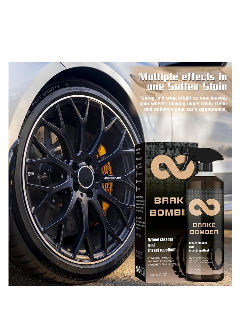 KASTWAVE 2PCS Wheel Cleaner, Tire Wet, Rapid Ceramic Tire Coat Spray, Non-Acid Truck & Car Wheel Cleaner, Rim Cleaner & Brake Dust Remover, Safe on Alloy, Chrome, Painted Wheels 120ML  - Image 4