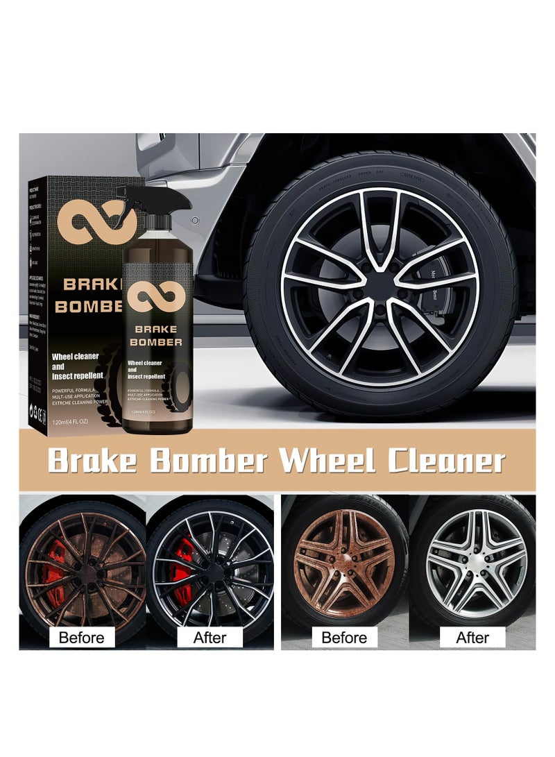 KASTWAVE 2PCS Wheel Cleaner, Tire Wet, Rapid Ceramic Tire Coat Spray, Non-Acid Truck & Car Wheel Cleaner, Rim Cleaner & Brake Dust Remover, Safe on Alloy, Chrome, Painted Wheels 120ML  - Image 3