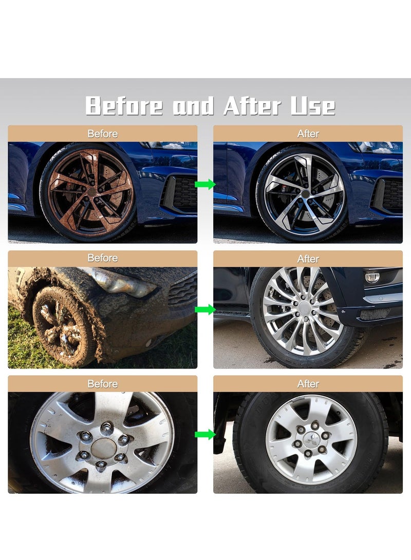 KASTWAVE 2PCS Wheel Cleaner, Tire Wet, Rapid Ceramic Tire Coat Spray, Non-Acid Truck & Car Wheel Cleaner, Rim Cleaner & Brake Dust Remover, Safe on Alloy, Chrome, Painted Wheels 120ML  - Image 2