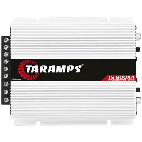 Taramp's مضخم الصوت متعدد القنوات Taramps TS 800x4 للسيارات 800 واط RMS 2 أوم 4 قنوات 2 قنوات موصولة بالكامل نطاق التردد، إدخال RCA/مستوى عالٍ، فئة D - Image 1