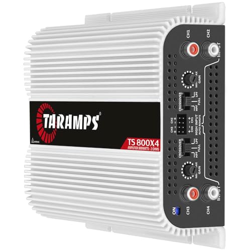 Taramp's مضخم الصوت متعدد القنوات Taramps TS 800x4 للسيارات 800 واط RMS 2 أوم 4 قنوات 2 قنوات موصولة بالكامل نطاق التردد، إدخال RCA/مستوى عالٍ، فئة D - Image 3