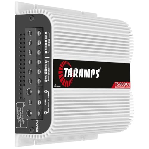 Taramp's مضخم الصوت متعدد القنوات Taramps TS 800x4 للسيارات 800 واط RMS 2 أوم 4 قنوات 2 قنوات موصولة بالكامل نطاق التردد، إدخال RCA/مستوى عالٍ، فئة D - Image 2