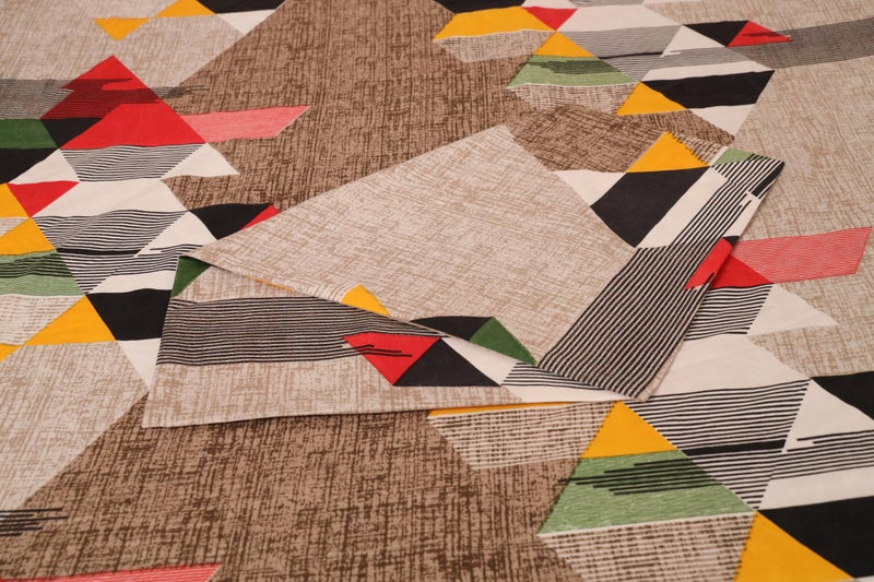 Status Contract Cotton Rich Double Fitted Bedsheet with 2 Pillow Covers for Bed Room, Home, Hotel-120 GSM (D1) - Image 4