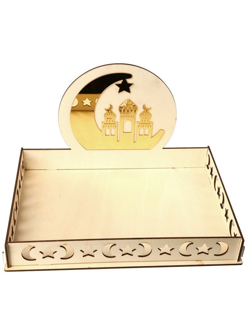 PEI  AN Pallet Decorative Eid Mubarak Party Serving Tray Multicolour 36 x 25.9centimeter - Image 1