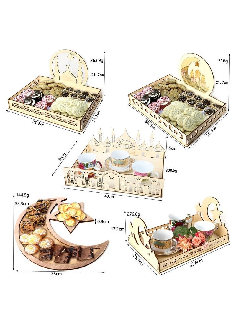 PEI  AN Pallet Decorative Eid Mubarak Party Serving Tray Multicolour 36 x 25.9centimeter - Image 3