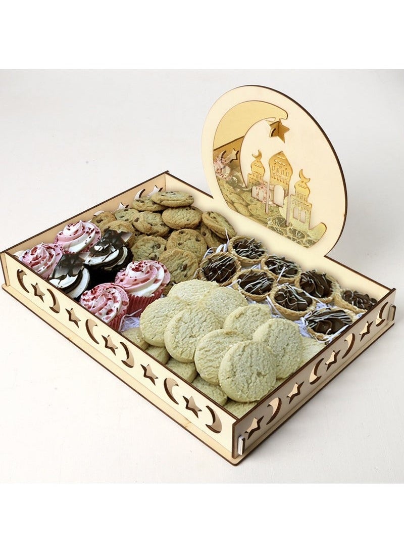PEI  AN Pallet Decorative Eid Mubarak Party Serving Tray Multicolour 36 x 25.9centimeter - Image 2