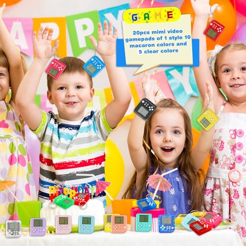Conagel 30 Pack Mini Video Game Keychain Small Game Keychains Bulk for Birthday School Party Gifts Goodie Bag Fillers (Color Style 1) - Image 5