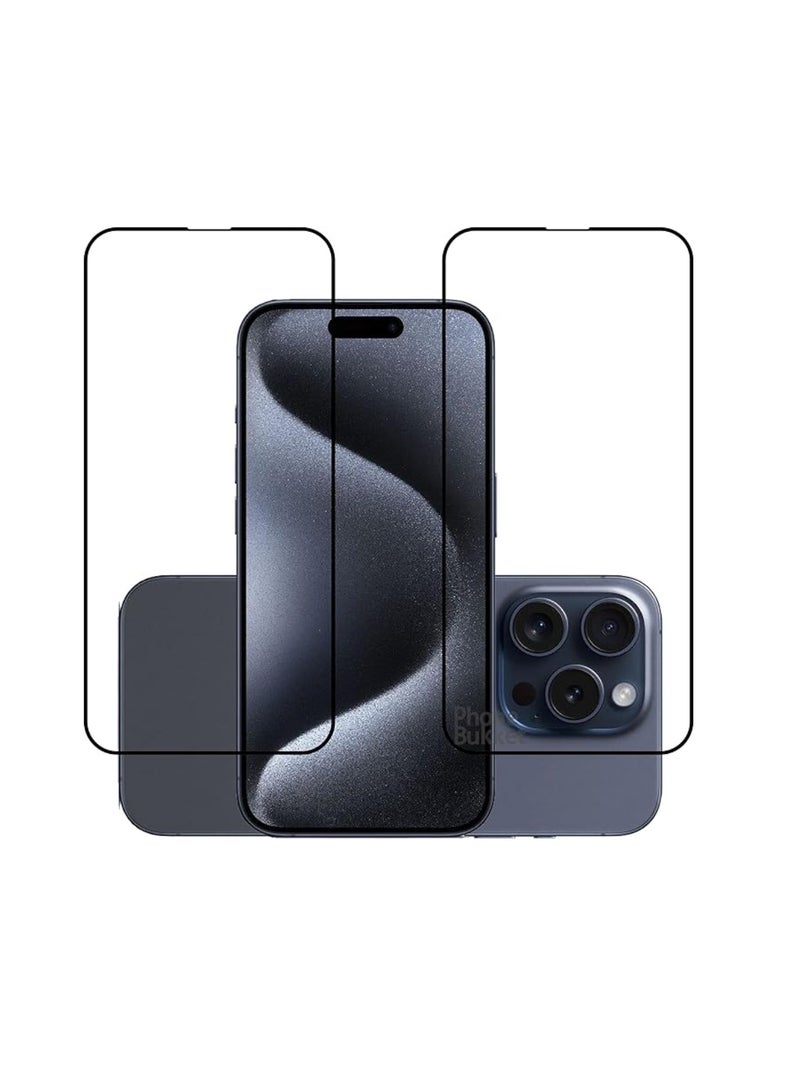 DIGI CORE iPhone Tempered Glass 3 Pack Clear Screen Protector Set For iPhone 15 6.1 Inch Anti-Spy Tempered-Glass, Scratch Resistant iPhone Glass Full-Coverage Glass (Clear, iPhone 15) - Image 3