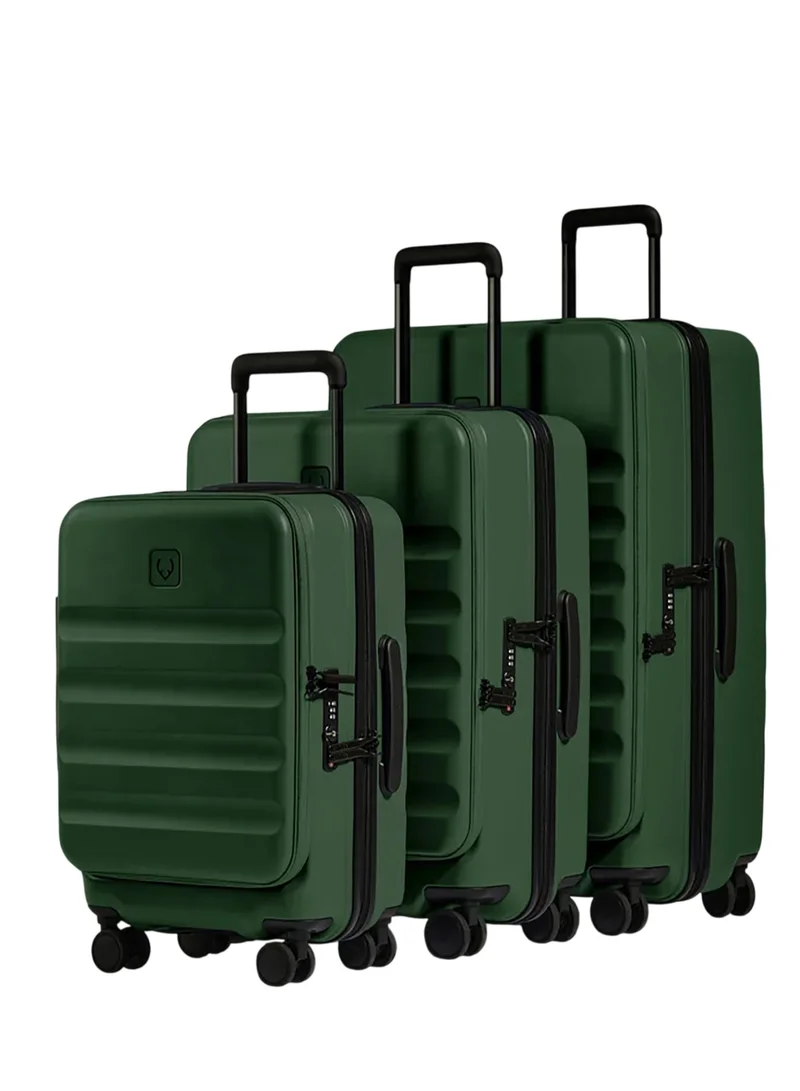 Antler Antler 3-Piece Luggage Set – Carry-On & Check-In Suitcases, Dual Opening, Expandable Polycarbonate Hard Shell, Silent Glide 360° Spinner Wheels, TSA Lock, For Travel