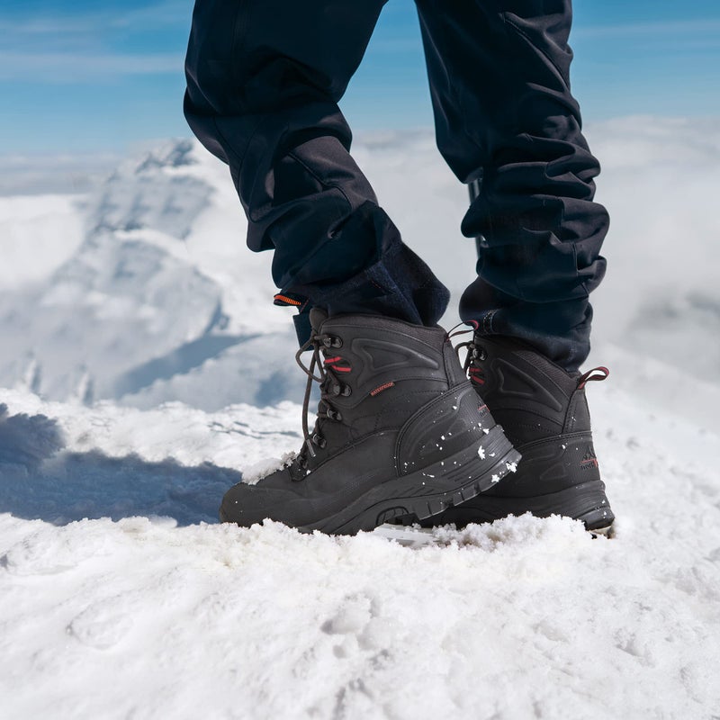 NORTIV 8 Men's Insulated Waterproof Construction Hiking Winter Snow Boots,Size 10,Black,TUNDRA - Image 2