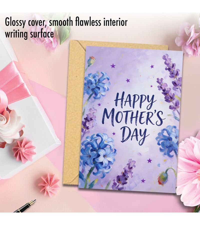 24pcs Greeting Cards with Envelopes Lavender Blue Hyacinth Floral Design for Mother Day Birthday Holiday Sympathy - Image 5