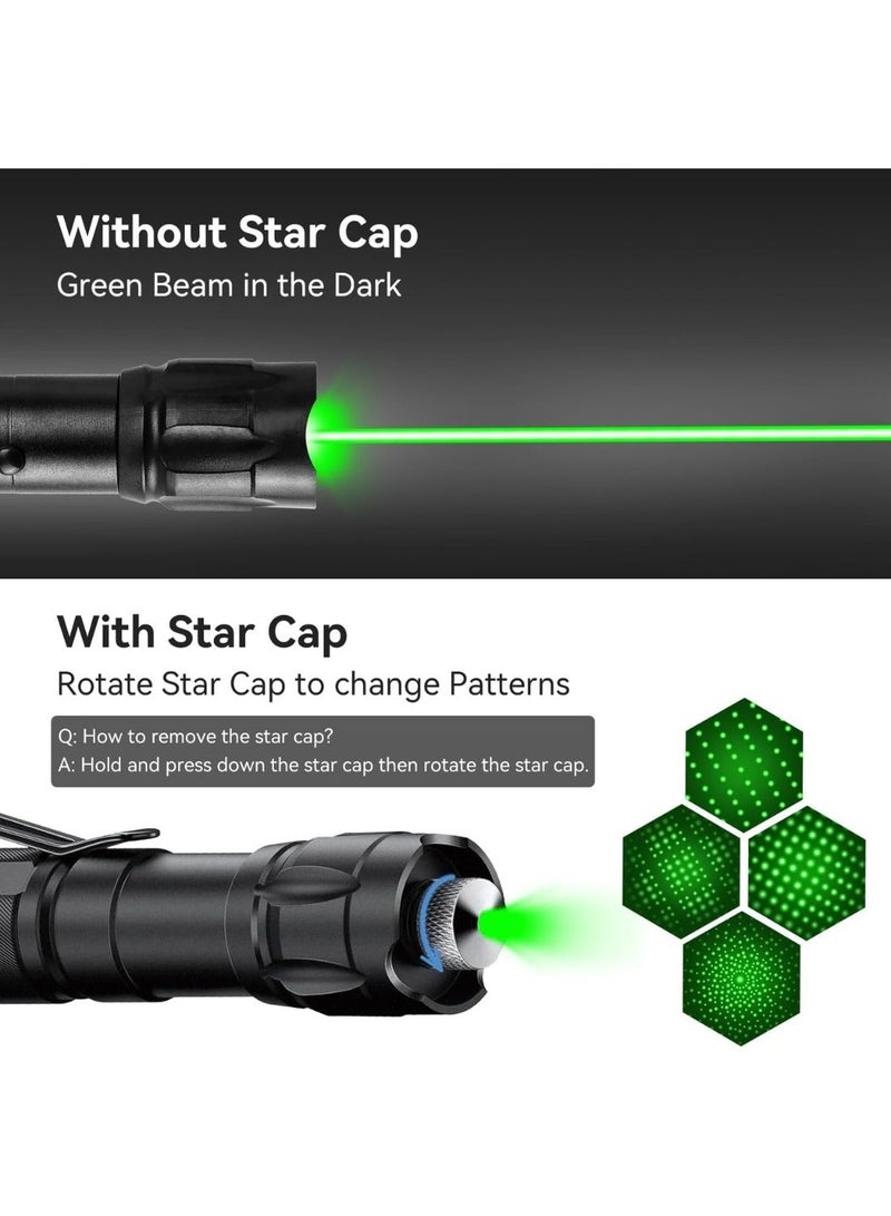 Rechargeable Green Laser Light Flashlight: Long Range Tactical Beam with Adjustable Focus forPresentations, Outdoors,Camping, Construction, Stargazing and TV/LED Screens - Image 2