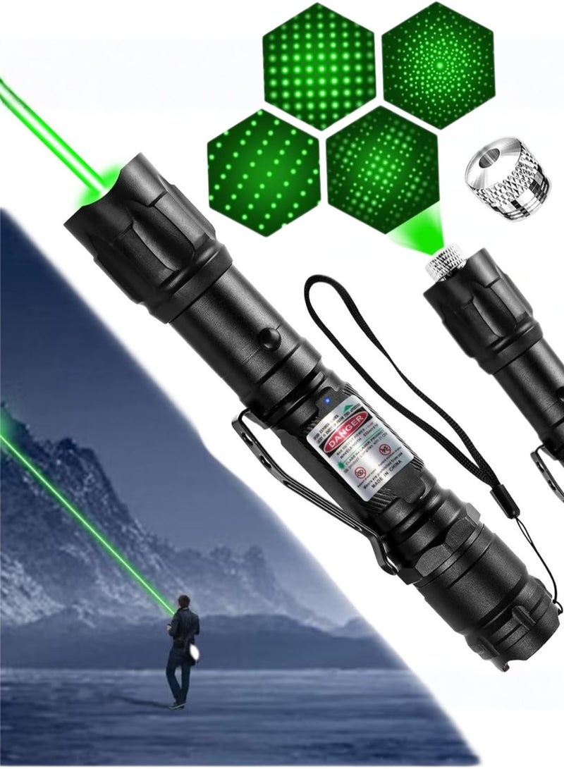 Rechargeable Green Laser Light Flashlight: Long Range Tactical Beam with Adjustable Focus forPresentations, Outdoors,Camping, Construction, Stargazing and TV/LED Screens - Image 1