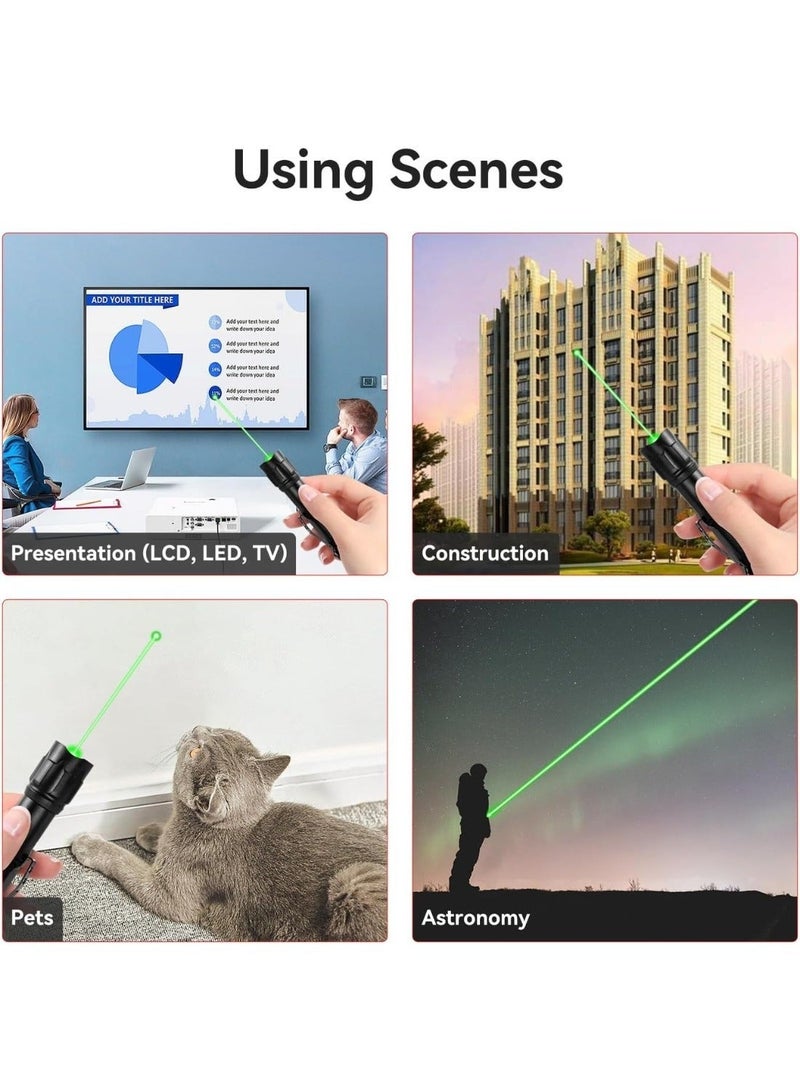 Rechargeable Green Laser Light Flashlight: Long Range Tactical Beam with Adjustable Focus forPresentations, Outdoors,Camping, Construction, Stargazing and TV/LED Screens - Image 5