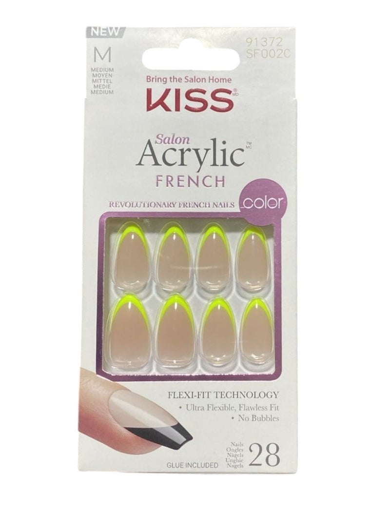 KISS Salon Acrylic French SFO02C Size M, 28 pcs