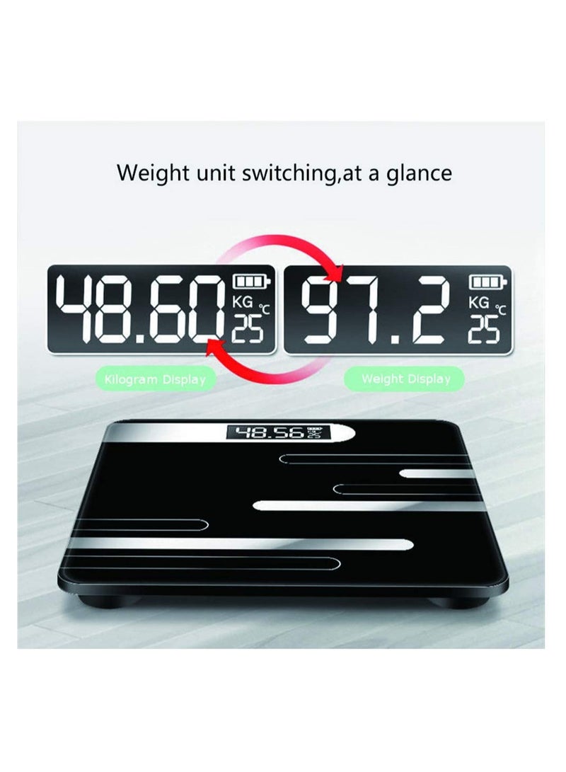 SYOSI LCD Display Glass Smart Electronic Scale - Bathroom Body Scale - Digital Weight Scale for Bathroom - Image 2