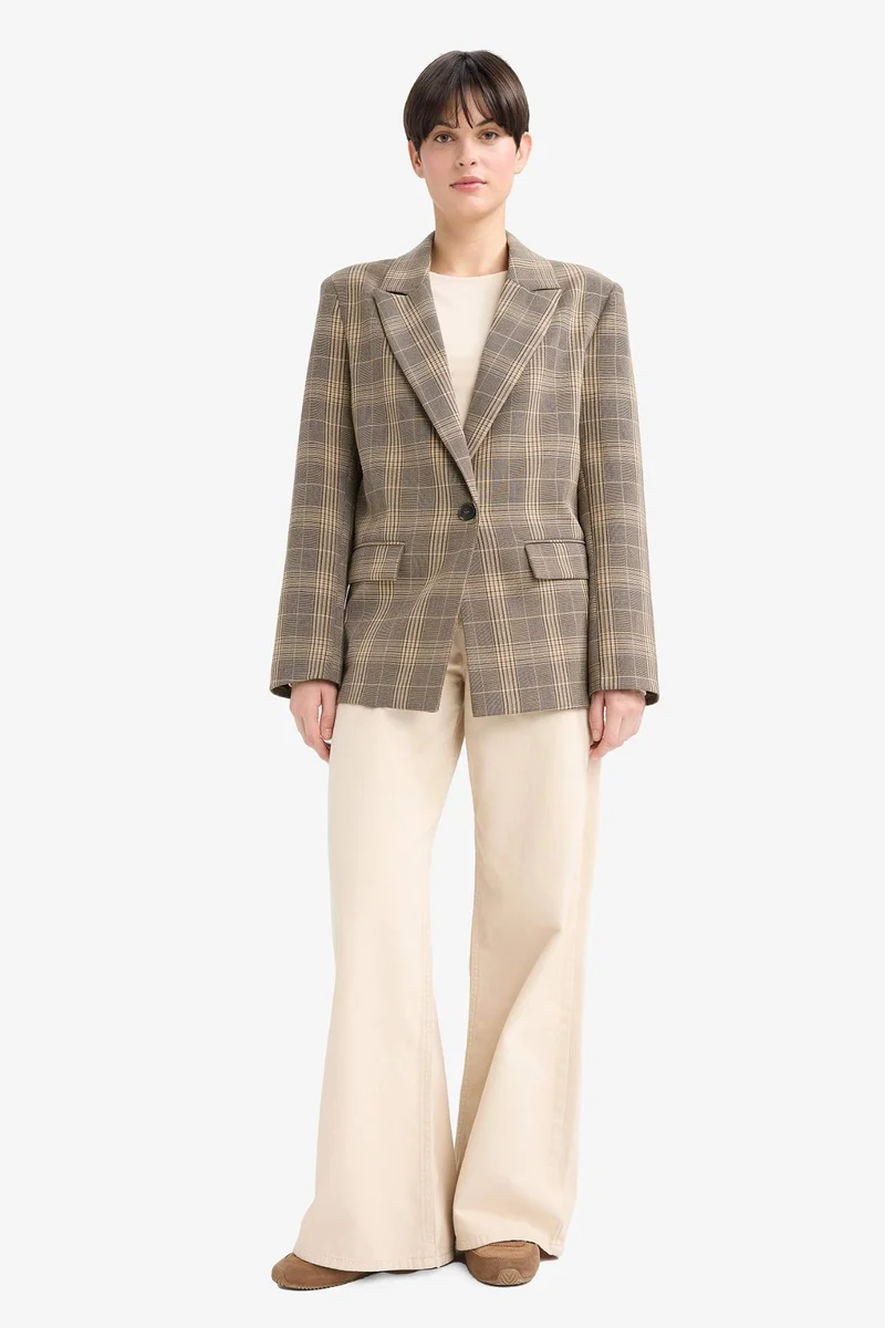 DeFacto Regular Fit Plaid Blazer