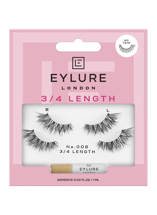 Eylure 3/4 Length False Lashes - No. 008 Twin Pack - Image 1