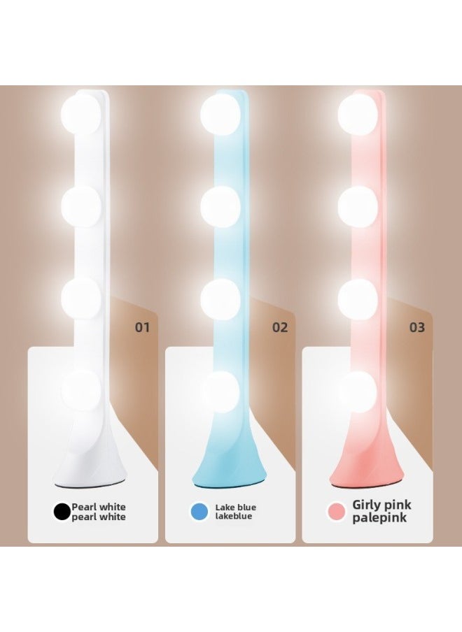 Generic - Live Camera Desktop Vertical Double-row Fill Light LED Dimming Three-color Beauty Eye Protection Bracket Light-Specifications:Single Row 4 Lights (blue) No Splash Screen Eye Protection Bulb - Image 1