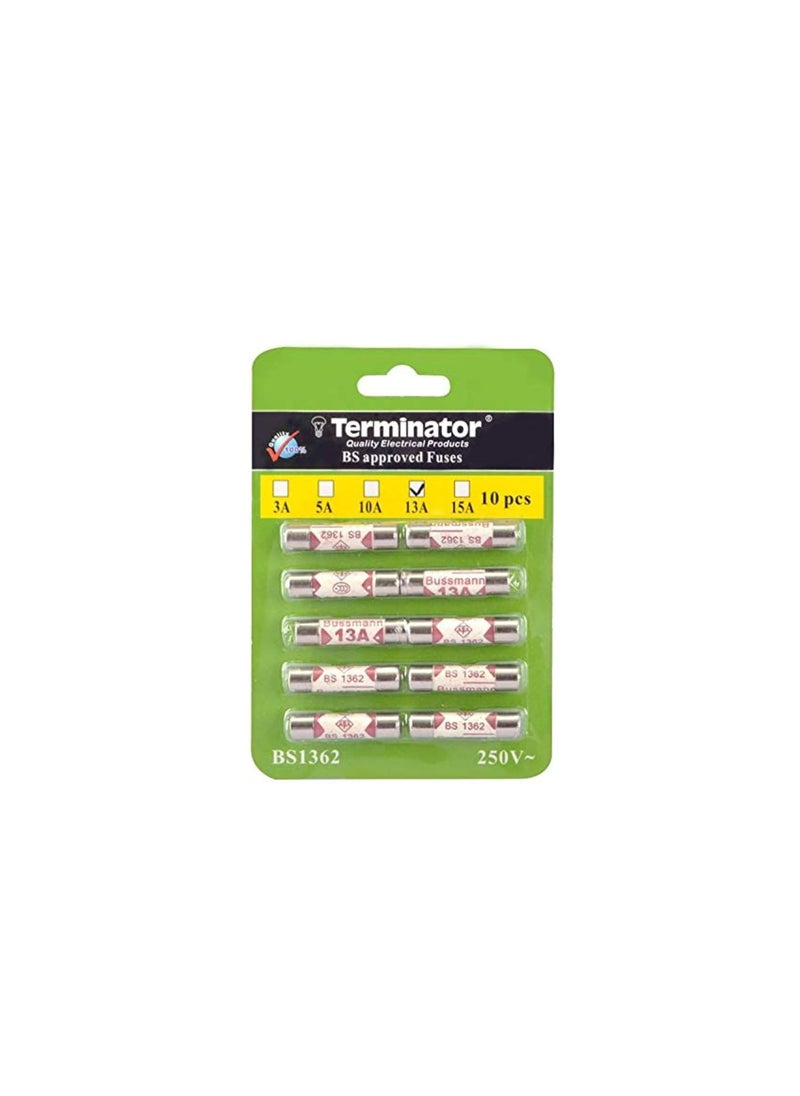 Terminator Ceramic Fuse 13A 10 Pieces  - Image 1