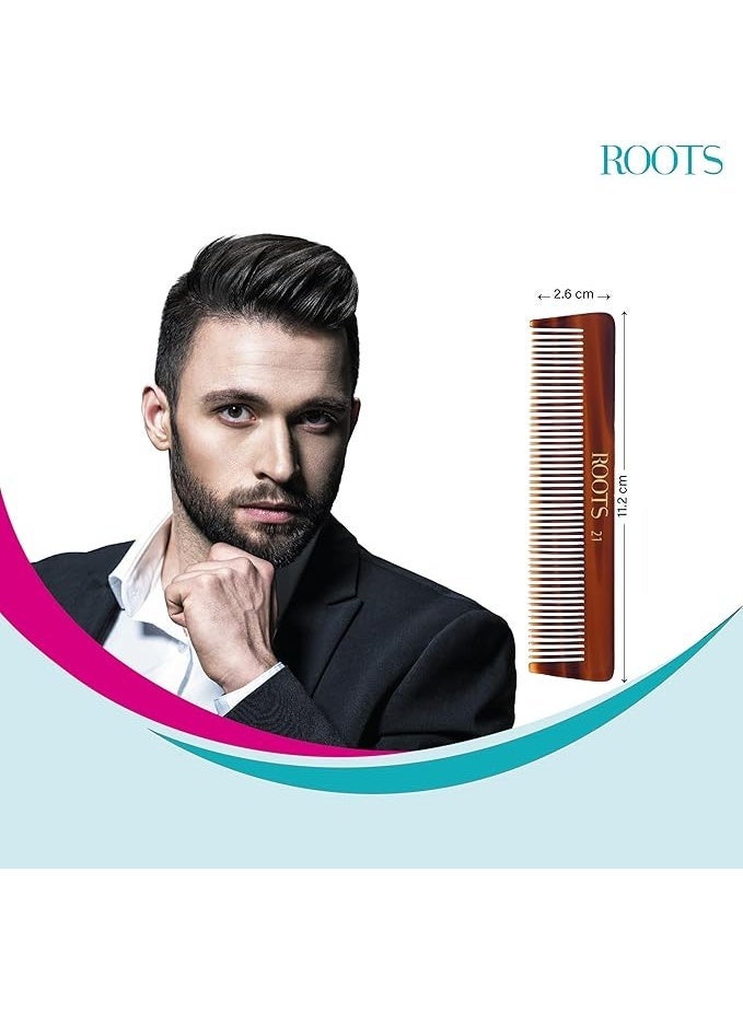 روتس مشط Roots للرجال والنساء – 4.4 بوصة مشط مدمج للسفر لتصفيف الشعر والعناية باللحية – مشط لفك التشابك والتصفيف للاستخدام اليومي – مشط جيب صغير للحلاقة والعناية الشخصية - Image 4