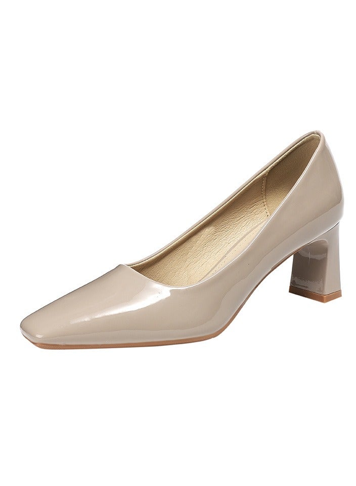 KUYING Single Shoe Women's Thick Heel Versatile Shoes  - Image 1