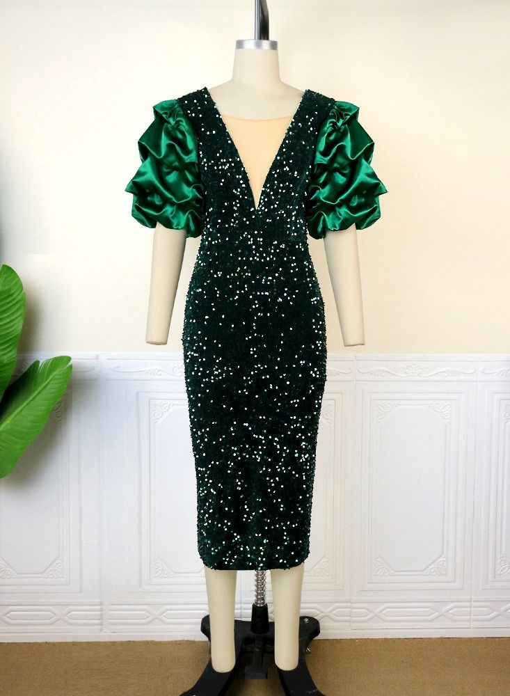 Loquat Fashionable And Generous Dress Green  - Image 1