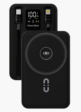 10000mAh Built-in Lightning and Type-C Cables - Black