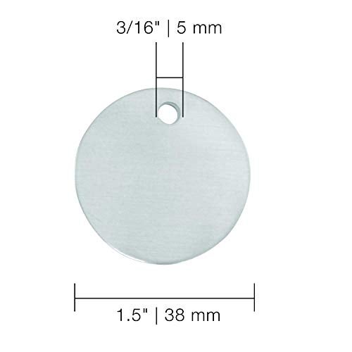 CH Hanson Metal Stamping Blanks – 1-1/2” Blank Tags with Holes, Name & Pet Tags, Label Equipment - Model 1098A, Durable 18-Gauge Aluminum (100 Count) - Image 2