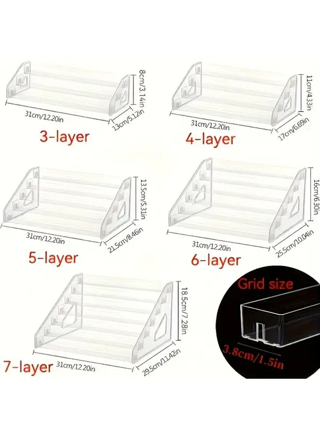 حامل عرض شفاف سعة كبيرة من ست طبقات رف منظم متدرج - Image 3