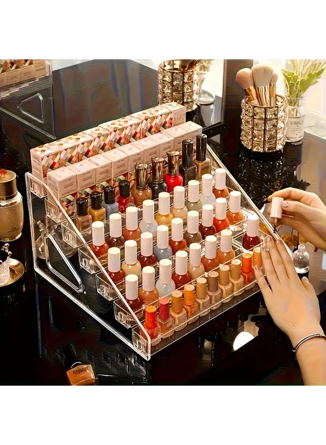 حامل عرض شفاف سعة كبيرة من ست طبقات رف منظم متدرج - Image 2