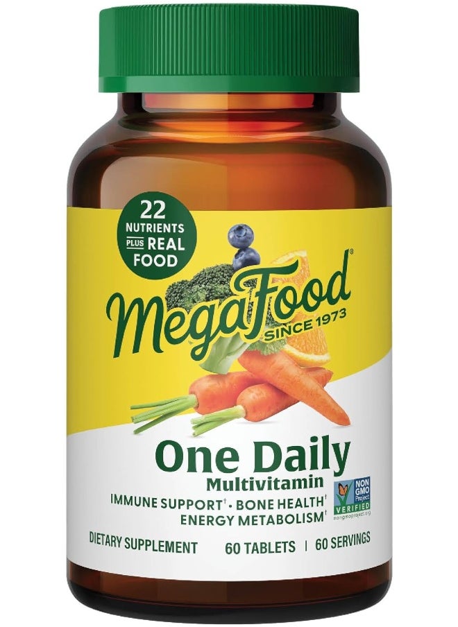 MegaFood One Daily - Supports Overall Health - Multivitamin With B Vitamins And Food Blend - Gluten-Free, Vegetarian, And Made Without Dairy - 60 Tabs  - Image 1