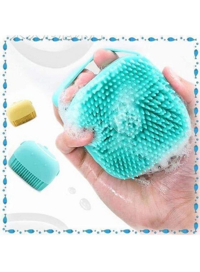 FLOPRO Bath Brush with Scrubber and Handle, Teal - Image 3