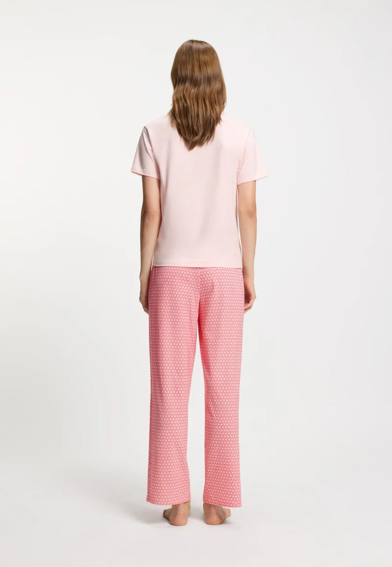 هوجو بنطلون بيجامة بطبعة قلب من مزيج المودال المطاطي