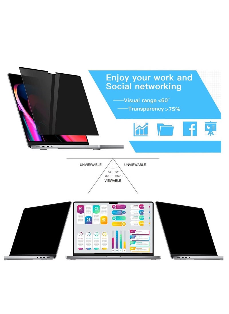 Generic MacBook Pro 14 Privacy Screen, Magnetic Removable Privacy Screen Compatible with Macbook Pro 14 inch 2021~2024 (M4/M3 /M2/M1 Chip/A2918/A2992/A2779/A2442), Anti-Peeping,Anti Blue Light and Anti Glare  - Image 5