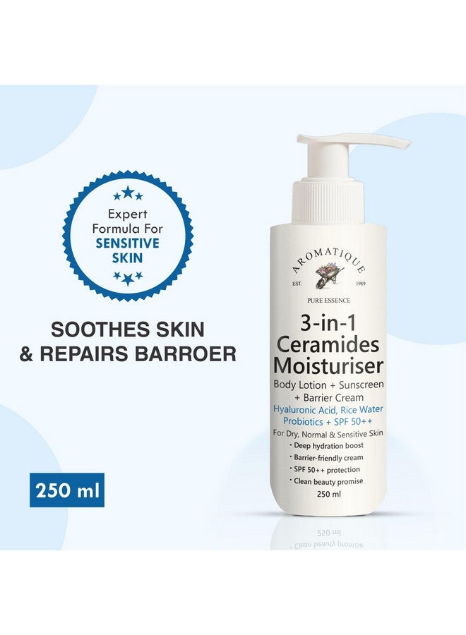 AROMATIQUE مرطب أروماتيك 3 في 1 بالسيراميد | لوشن للجسم + واقي شمس + كريم حاجز مع حمض الهيالورونيك، ماء الأرز، بروبيوتيك و SPF 50++ | للبشرة الجافة، العادية والحساسة | 250 مل - Image 5